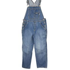 Vtg Y2K Old Navy Big Overalls Dungarees Baggy Carpenter Medium Wash Womens L